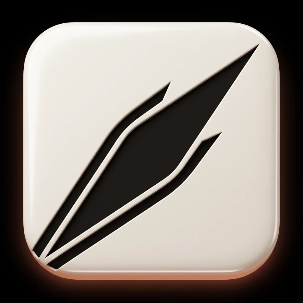 Paper on dark app icon, presentation render